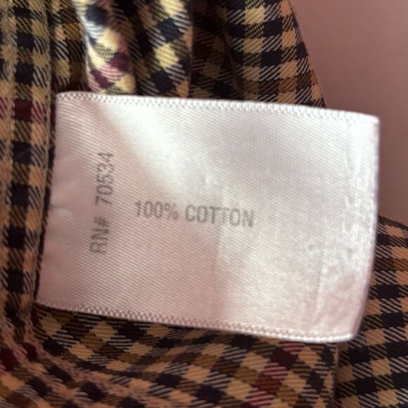 Orvis Multicolored Brown Check Button Down Shirt Men's Size Medium Casual Work - Picture 9 of 11